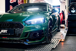 green Audi car, Audi RS 5-R Coupe, ABT Sportsline, 4K HD wallpaper
