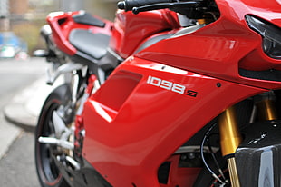 red 1098 sports motorcycle photo