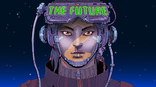 female character digital wallpaper, futuristic, comics, cyberpunk