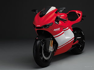 red and white Ducati sports bike, Ducati