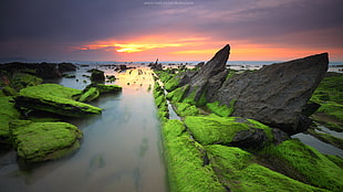 rock formation during sunrise HD wallpaper