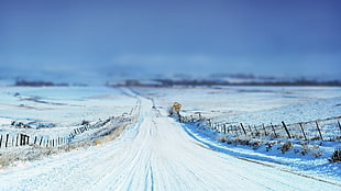 road covered in snow HD wallpaper