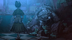 woman standing illustration, BioShock, video games