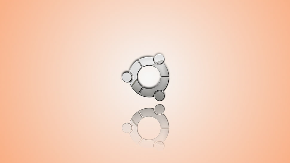 round gray logo, Linux, Ubuntu HD wallpaper