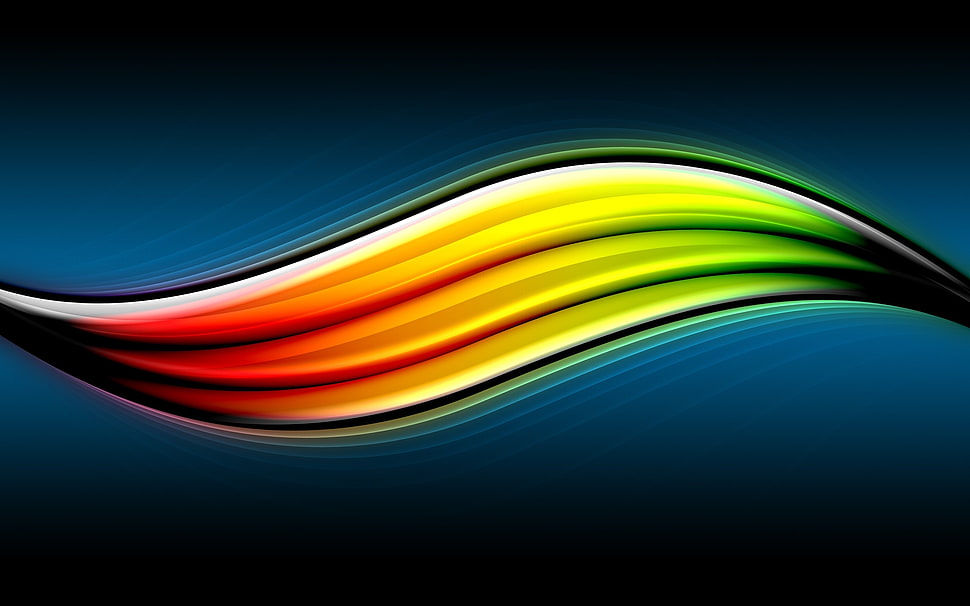 leaf-shaped red and green graphics HD wallpaper