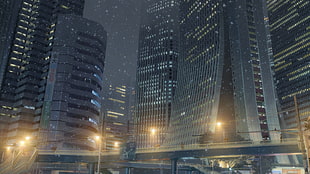 gray high-rise building, Makoto Shinkai , Kimi no Na Wa, anime