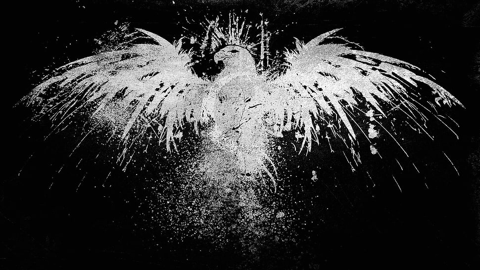 gray eagle painting, ORO, Mimi, digital art, eagle HD wallpaper