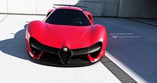 red Alfa Romeo concept, car