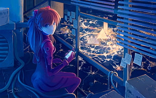 female anime character, drawing, Asuka Langley Soryu, Neon Genesis Evangelion, anime