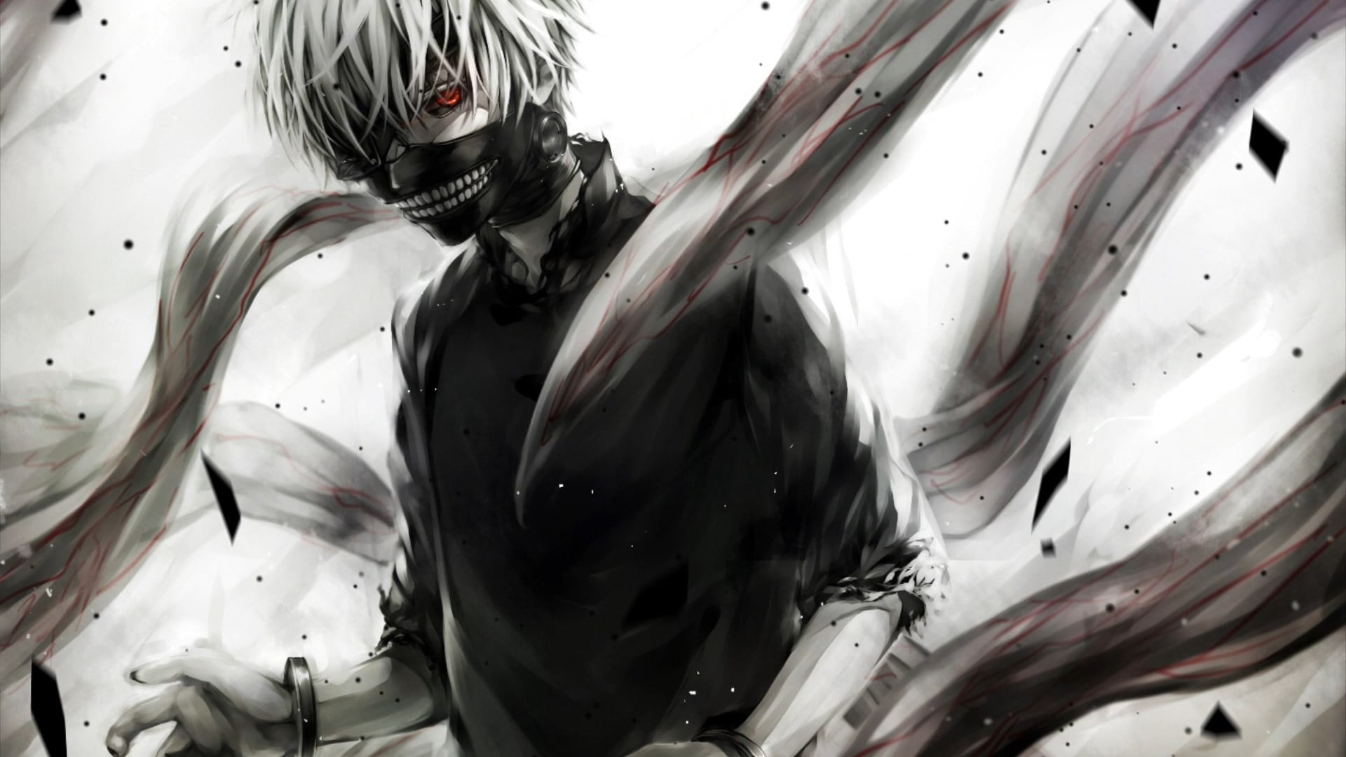 Tokyo Ghoul Ken Kaneki wallpaper, monochrome, Tokyo Ghoul