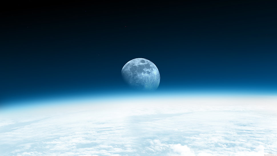 round silver-colored coin, space, planet HD wallpaper