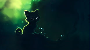 kitten illustration, kittens, painting, Apofiss, animals HD wallpaper
