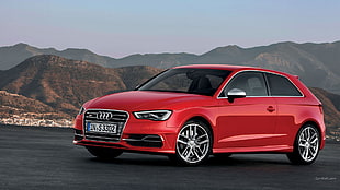 red Audi coupe, Audi S3, car