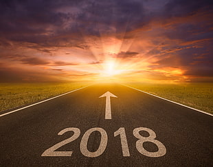 2018 road digital wallpaper, 2018 (Year), road, sky