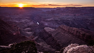 Grand Canyon during sunset HD wallpaper