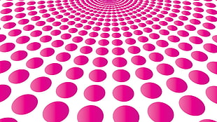 white and pink polka dot 3D wallpaper
