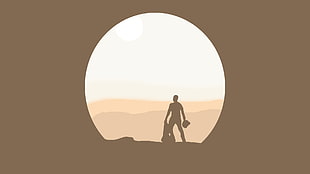 silhouette of man illustration, Star Wars, artwork, science fiction, Star Wars: The Force Awakens
