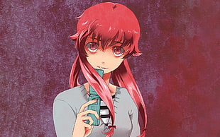 female anime character with red hair