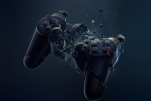 cracked Sony PS3 controller digital wallpaper, gamepad, controllers, PlayStation, video games HD wallpaper