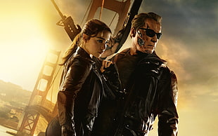 Terminator poster, Terminator, Terminator Genisys, Emilia Clarke, Arnold Schwarzenegger HD wallpaper