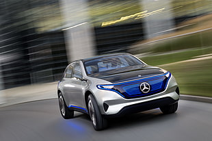time lapse photo of silver Mercedes-Benz SUV concept car