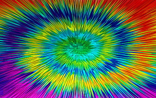 blue, yellow, and red tie dye shirt, abstract, colorful, artwork, digital art