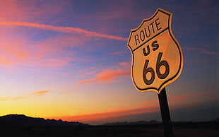 yellow and black Miller Lite neon signage, Route 66, USA, signal, sunset