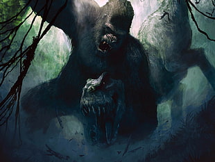 King Kong movie cover, drawing, King Kong, movies