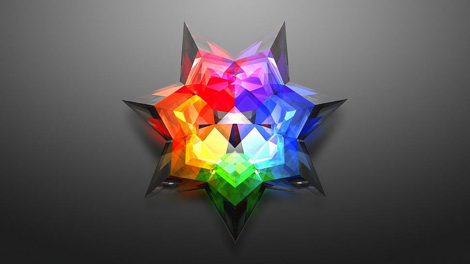 grey and multicolored star decor HD wallpaper