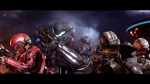 Halo digital wallpaper, Osiris Squad, Halo 5: Guardians, Spartan Locke, spaceship HD wallpaper