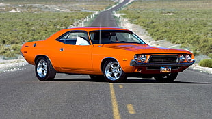 orange muscle car, Dodge, Dodge Charger HD wallpaper