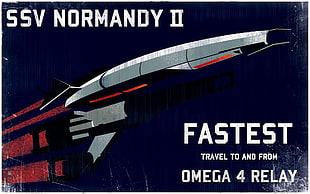 SSV Normandy II poster, Mass Effect 2, Normandy SR-2, Mass Effect, video games HD wallpaper