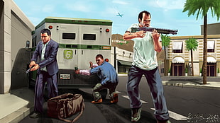 Grand Theft Auto digital wallpaper