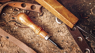 brown wood chisel, wood, tools HD wallpaper