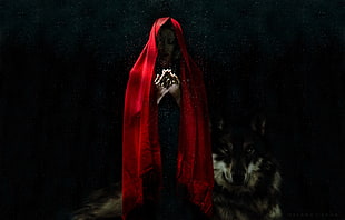 woman wearing red cloth taking selfie HD wallpaper
