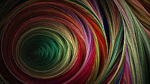 multicolored spiral tunnel wallpaper, digital art, abstract, spiral, colorful