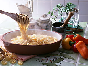 pasta served on bowl