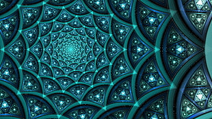 teal and blue fractal photography