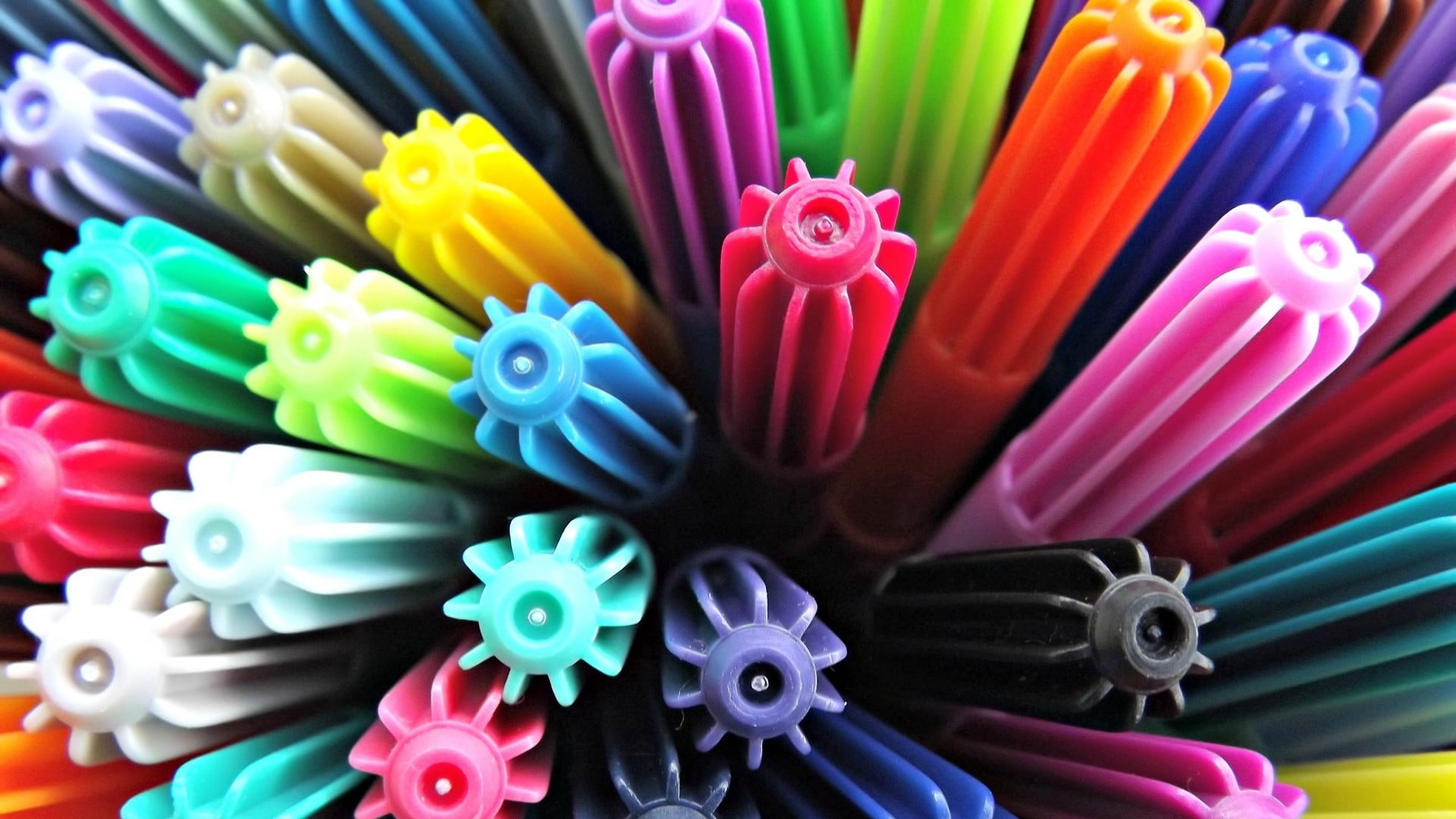assorted-color pens