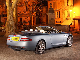 gray Aston Martin convertible coupe