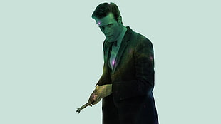 men's black suit jacket, Doctor Who, The Doctor HD wallpaper