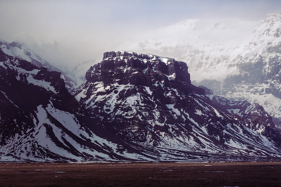 snow capped mountain at daytime HD wallpaper