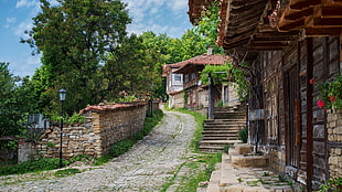 brown brick house, architecture, building, Bulgaria, village HD wallpaper