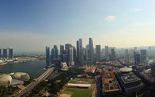 gray buildings, cityscape, Singapore