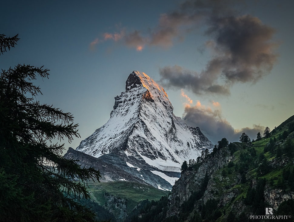 mountain summit, nature, landscape, mountains, Matterhorn HD wallpaper