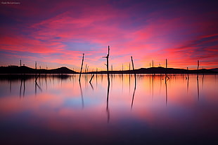 silhouette photography of body of water, acheron HD wallpaper