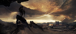 PC game digital wallpaper, science fiction, artwork, war, soldier