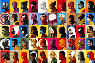 assorted color character illustration, Marvel Comics