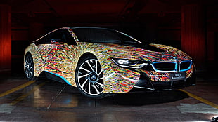 brown BMW coupe, BMW, BMW i8, colorful, car