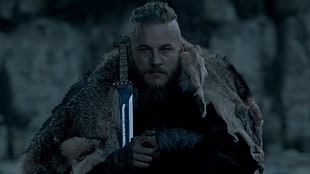 men's black and white dress shirt, Ragnar Lodbrok, Ragnar, Vikings, Vikings (TV series) HD wallpaper